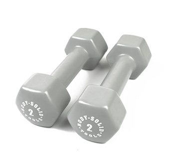 Vinila svariem 2kg BODYSOLID Vinyl Dumbbells