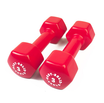 Vinila svarcelši 3kg BODYSOLID Vinyl Hanteli