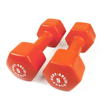 Vinila rokturi 5kg BODYSOLID Vinyl Dumbbells