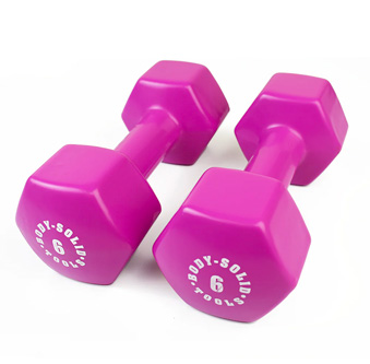 Vinila roku svari 6 kg BODYSOLID Vinyl Dumbbells