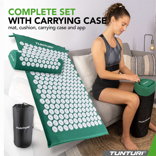 Joogamatt TUNTURI ACUPRESSURE MAT AND PILLOW PETROL BLUE