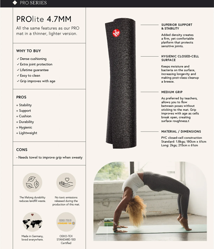 Jogas paklājs MANDUKA PROlite® Black