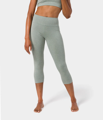 Manduka Dhara Capri Legging garais cīpsla Viļņu Pelēka