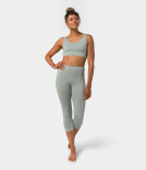 Manduka Dhara Capri Legging garais cīpsla Viļņu Pelēka