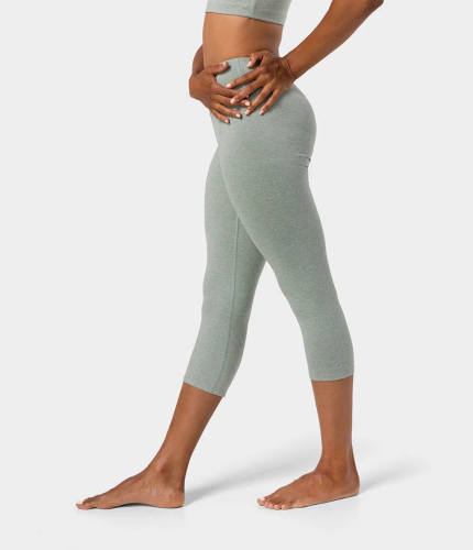 Manduka Dhara Capri Legging garais cīpsla Viļņu Pelēka
