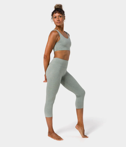 Manduka Dhara Capri Legging garais cīpsla Viļņu Pelēka