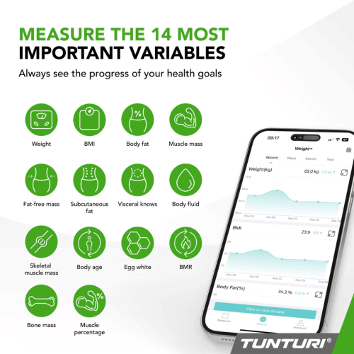 Svari TUNTURI SC30 SMART SCALE WITH APP