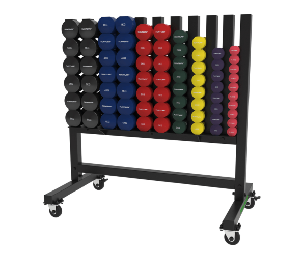 Neoprēna/vinila svaru statīvs stovas Tunturi Pro Neoprene/Vinyl Dumbbell Rack