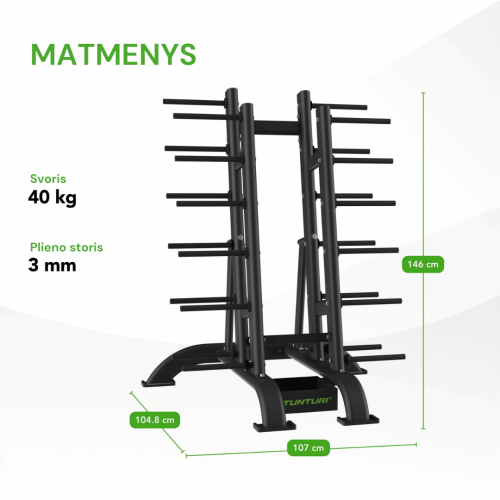 Stieņu un disku statīvs Tunturi Pro Aerobic Pump Set Rack, 30 sets (1/2)