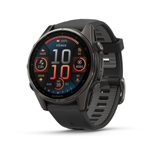 Pulkstenis GARMIN Fenix 8, 43 mm, AMOLED, melns