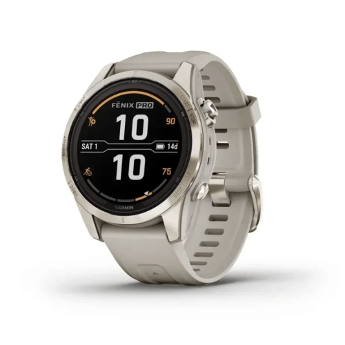 Pulkstenis GARMIN Fenix 7S Pro Sapphire Solar, krēmkrāsas