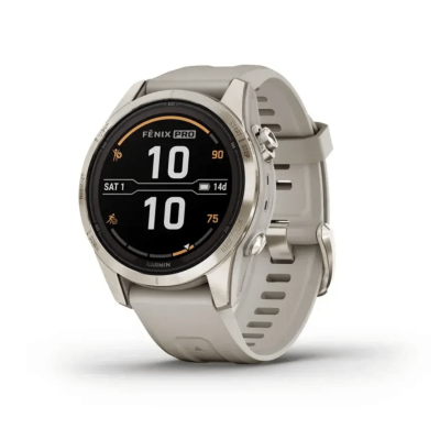 Pulkstenis GARMIN Fenix 7S Pro Sapphire Solar, krēmkrāsas