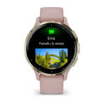 Pulkstenis GARMIN Venu 3S, pelēci-rozā krāsā.