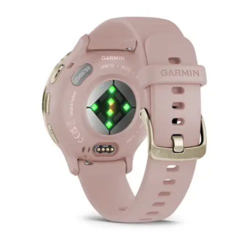 Pulkstenis GARMIN Venu 3S, pelēci-rozā krāsā.
