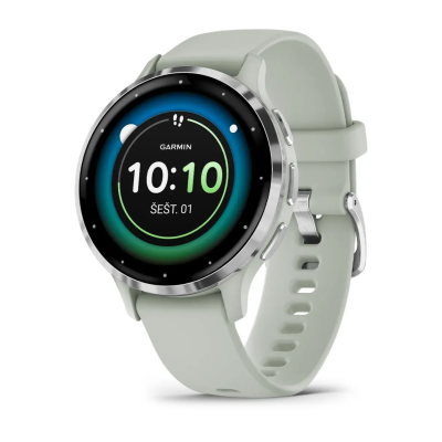 Pulkstenis GARMIN Venu 3S, zaļi pelēkas krāsas
