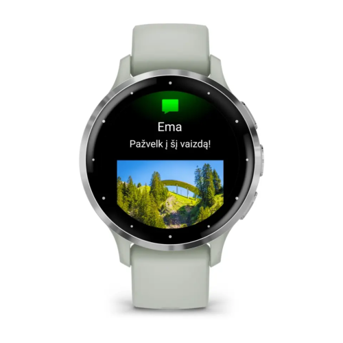 Pulkstenis GARMIN Venu 3S, zaļi pelēkas krāsas