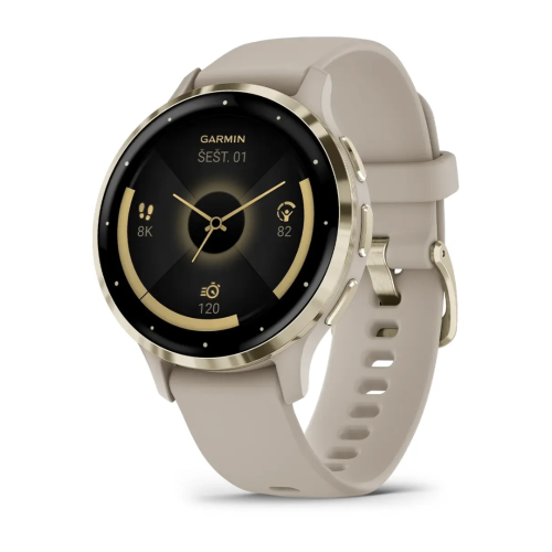 Pulkstenis GARMIN Venu 3S, gaiši zelta krāsas