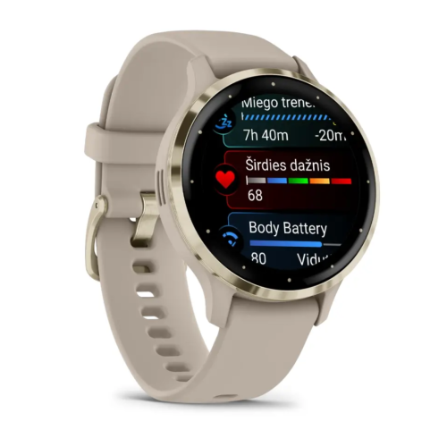 Pulkstenis GARMIN Venu 3S, gaiši zelta krāsas