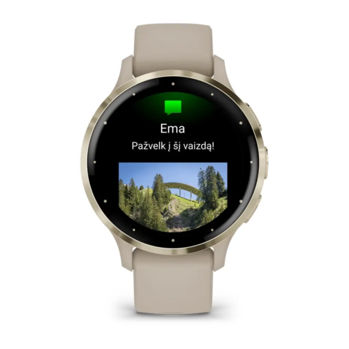 Pulkstenis GARMIN Venu 3S, gaiši zelta krāsas