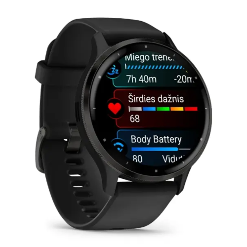Pulkstenis GARMIN Venu 3, melnbaltā krāsā