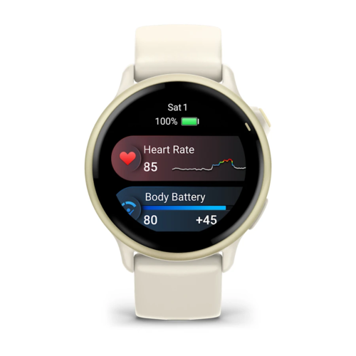 Pulkstenis GARMIN Vivoactive 6, gaiši zelta krāsā