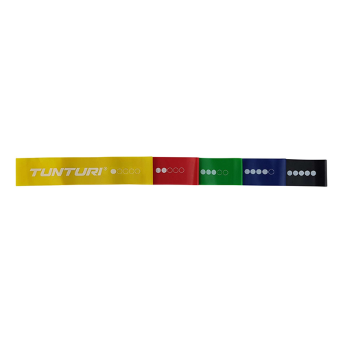 Elastīgo pretestības lentu komplekts TUNTURI Mini Resistance Band Set, 5 gab.