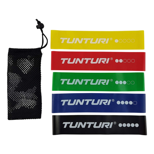 Elastīgo pretestības lentu komplekts TUNTURI Mini Resistance Band Set, 5 gab.