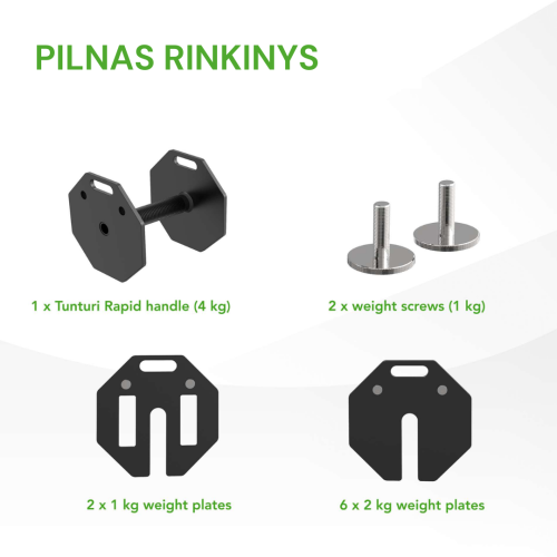 Regulējama svara hantele Tunturi Rapid Adjustable Dumbbell 20 kg