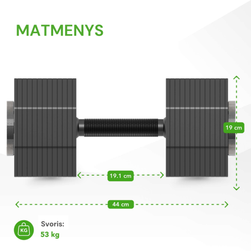 Regulējama svara hantele Tunturi Rapid Adjustable Dumbbell 53 kg