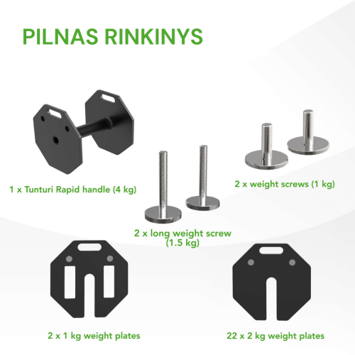 Regulējama svara hantele Tunturi Rapid Adjustable Dumbbell 53 kg