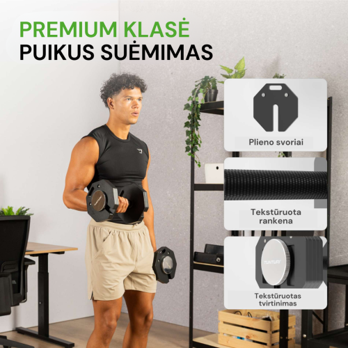 Regulējama svara hantele Tunturi Rapid Adjustable Dumbbell 53 kg