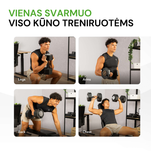 Regulējama svara hantele Tunturi Rapid Adjustable Dumbbell 36 kg