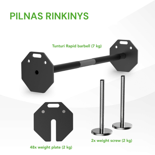Regulējama svara stienis Tunturi Rapid Adjustable Barbell 107 kg