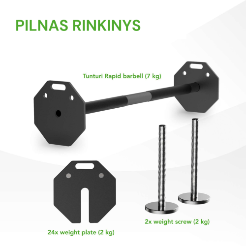Regulējama svara stienis Tunturi Rapid Adjustable Barbell 59 kg