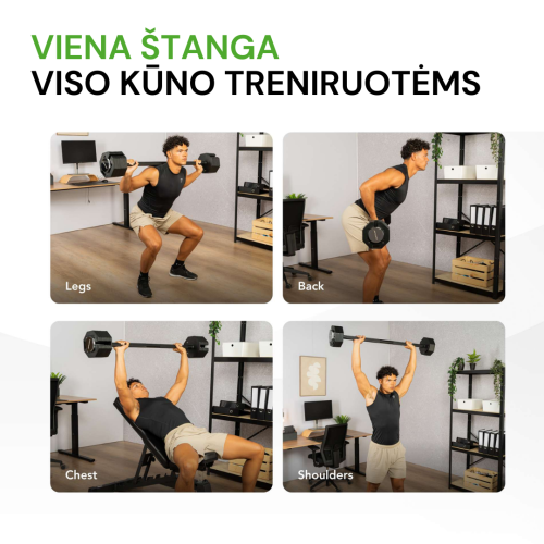 Regulējama svara stienis Tunturi Rapid Adjustable Barbell 59 kg