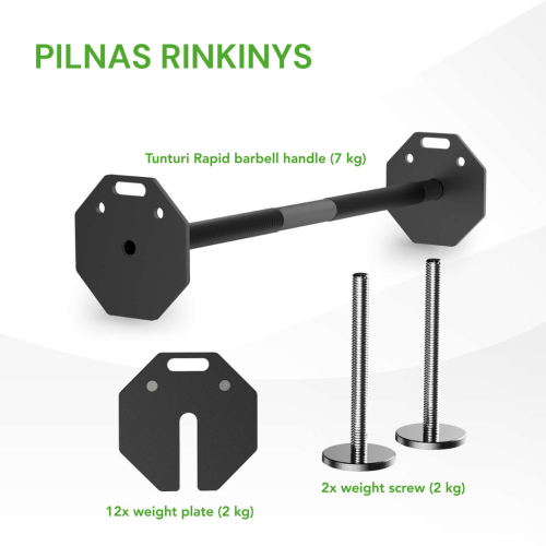 Regulējama svara stienis Tunturi Rapid Adjustable Barbell 35 kg