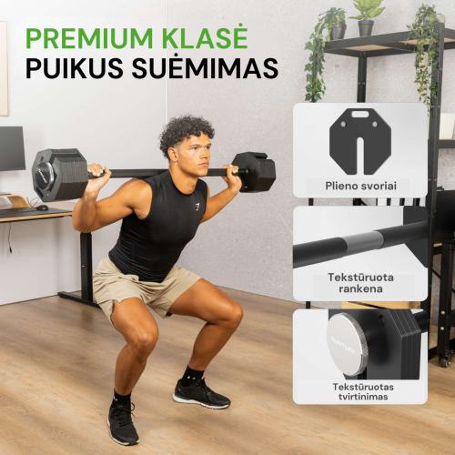 Regulējama svara stienis Tunturi Rapid Adjustable Barbell 35 kg