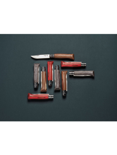 Opinel Nr.8 Laminētā brūnā peilis ar nerūsējošā tērauda asi un brūnu bērza rokturi