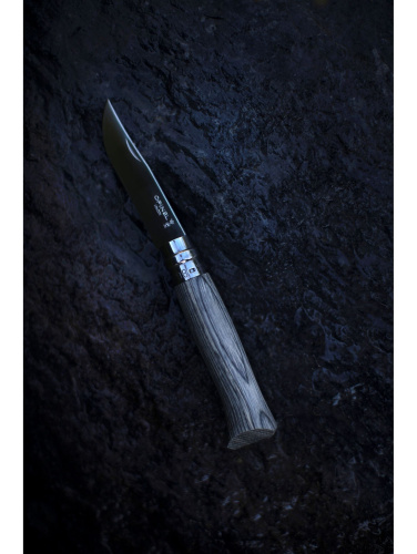 Opinel Nr.8 Laminated Grey nazobēm ar nerūsējoša tērauda asmens un pelēku bērza rokturi