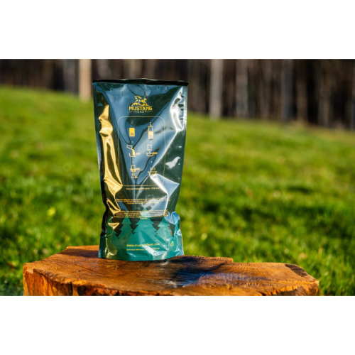 Nr. 89 Ceļošanas ēdiens MustangFeast vistas fileja ar riekstu krēmu ar rīsiem + brownie kūka