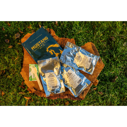 Nr.103 Ēdiens ceļojumiem MustangFeast cūkas fileja ar lēcām + brauni mafins