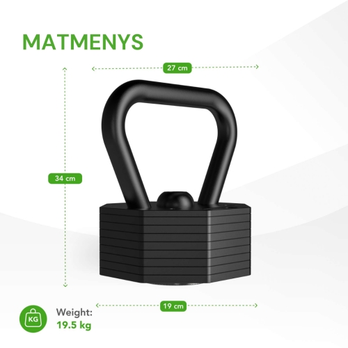 Regulējams svara rokturis Tunturi Rapid Adjustable Kettlebell Handle 19,5 kg