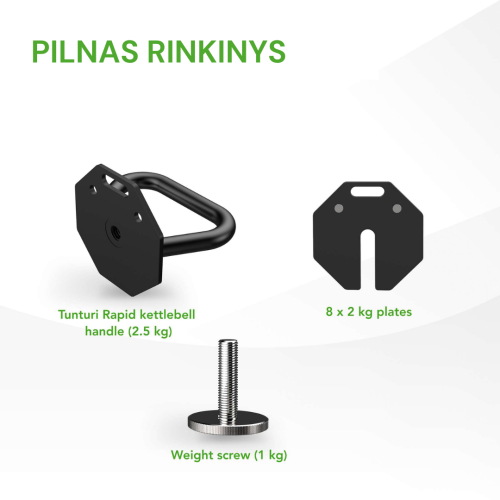 Regulējams svara rokturis Tunturi Rapid Adjustable Kettlebell Handle 19,5 kg