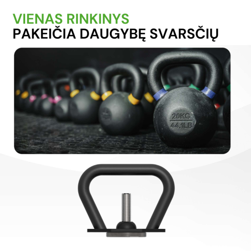 Regulējams svara rokturis Tunturi Rapid Adjustable Kettlebell Handle 19,5 kg