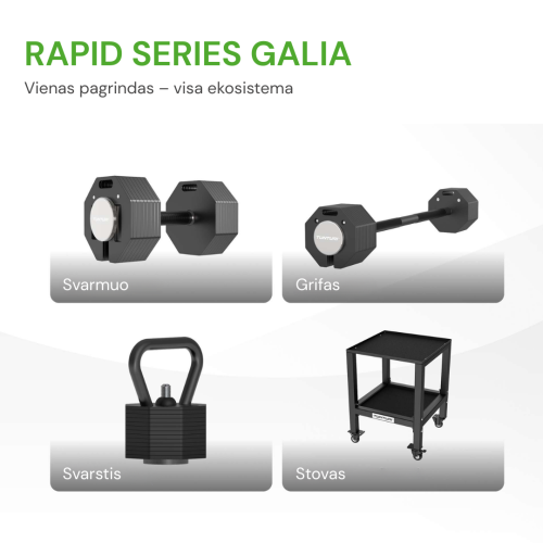 Svaru/hanteļu statīvs Tunturi Rapid Adjustable Dumbbell Stand