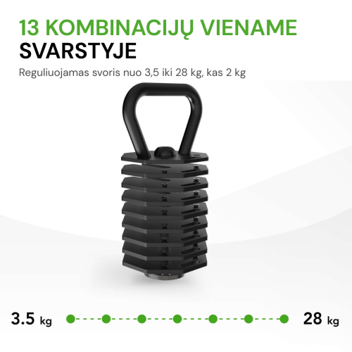 Regulējams svara rokturis Tunturi Rapid Adjustable Kettlebell Handle 28 kg
