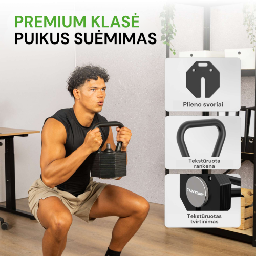 Regulējams svara rokturis Tunturi Rapid Adjustable Kettlebell Handle 28 kg