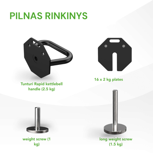 Regulējams svara rokturis Tunturi Rapid Adjustable Kettlebell Handle 36 kg