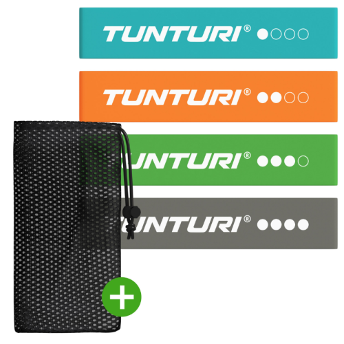 Elastīgo pretestības lentu komplekts TUNTURI Mini Resistance Band Set, 4 gab.