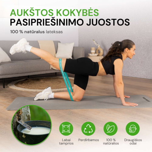 Elastīgo pretestības lentu komplekts TUNTURI Mini Resistance Band Set, 4 gab.